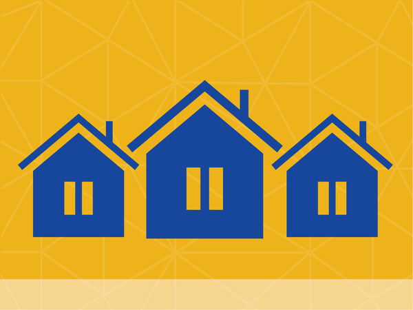 An illustration of a row of houses