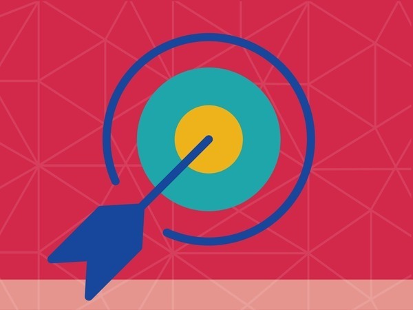A picture of a target board with an arrow in the centre.